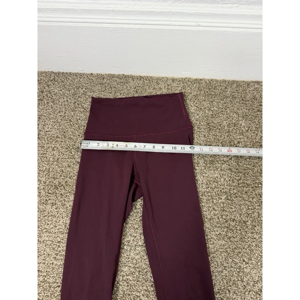 Lululemon High Rise Leggings Burgundy Full Length Yoga Pants Women's Size 4